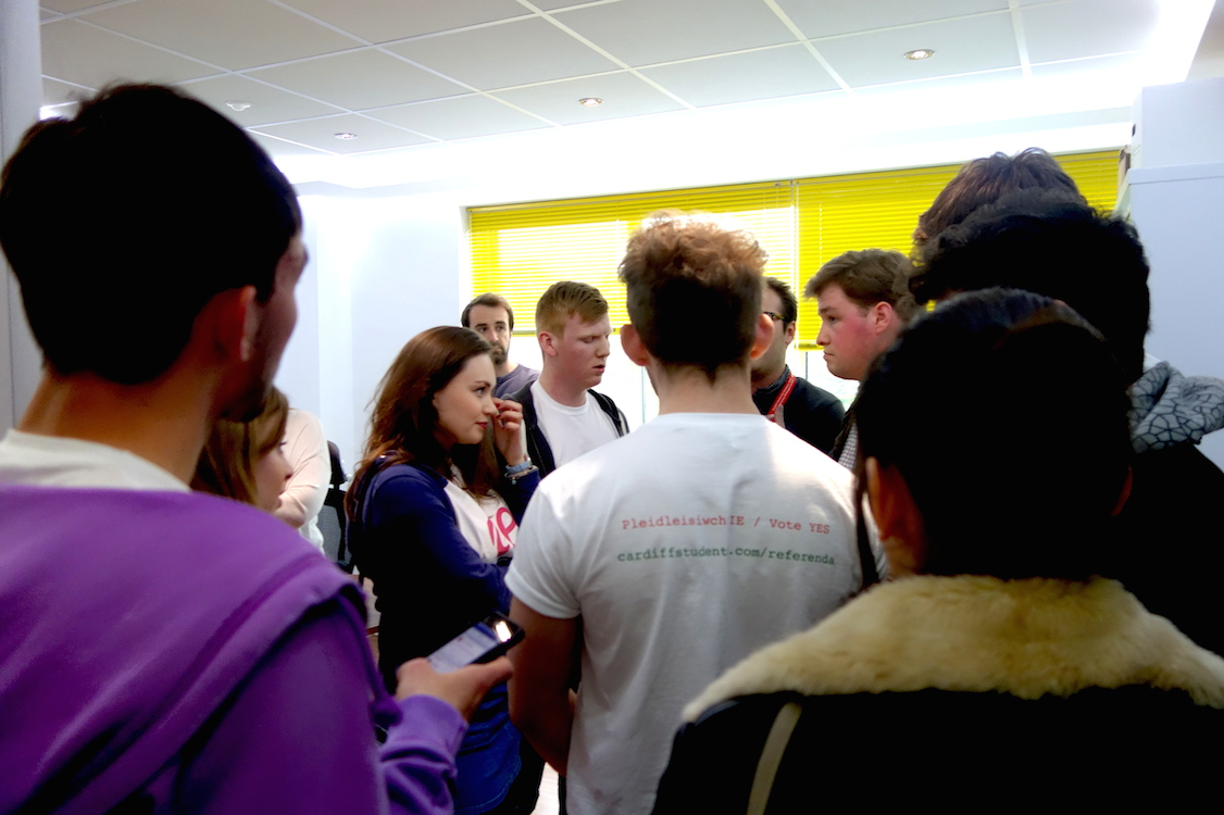 Members of the 'Yes' campaign confront sabbatical officers in wake of result