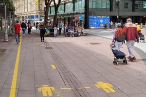 Queen Street floor markings is the way we now live normal life