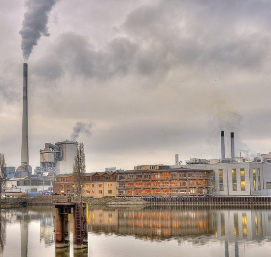 town showing high pollution levels