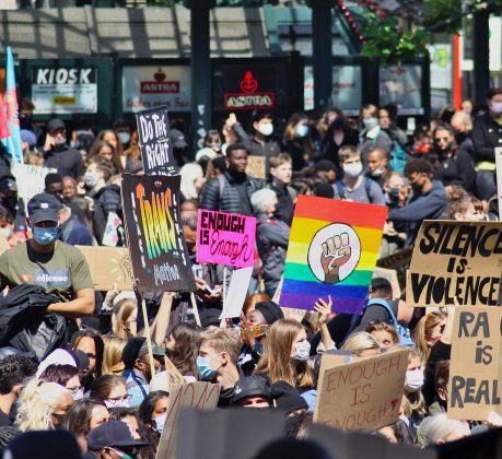 Black History Month follows the (pictured) Black Lives Matter protests of the summer