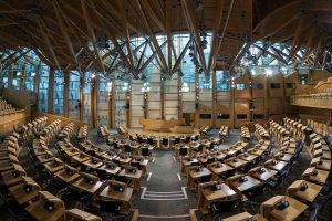 The Scottish Parliament building at Holyrood.