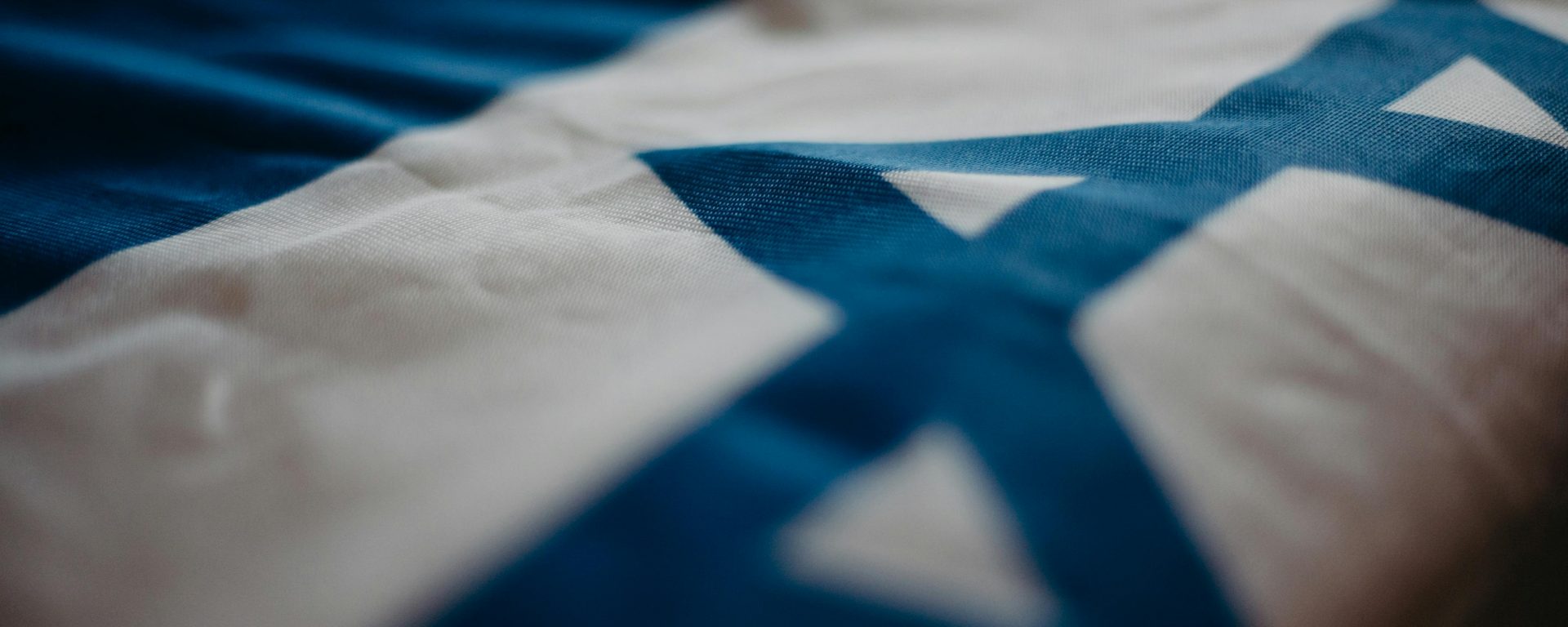 A zoomed-in image of the Israeli flag.