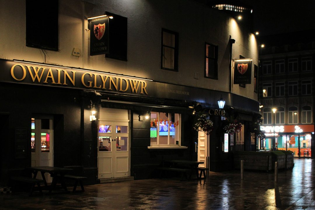 Exterior of the Owain Glyndwr Pub in Cardiff, Wales