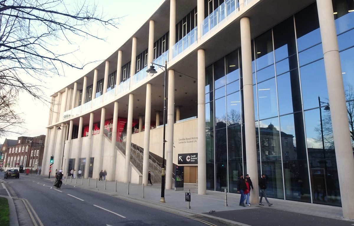 The Outside of Cardiff University's Students' Union and Centre for Student Life.