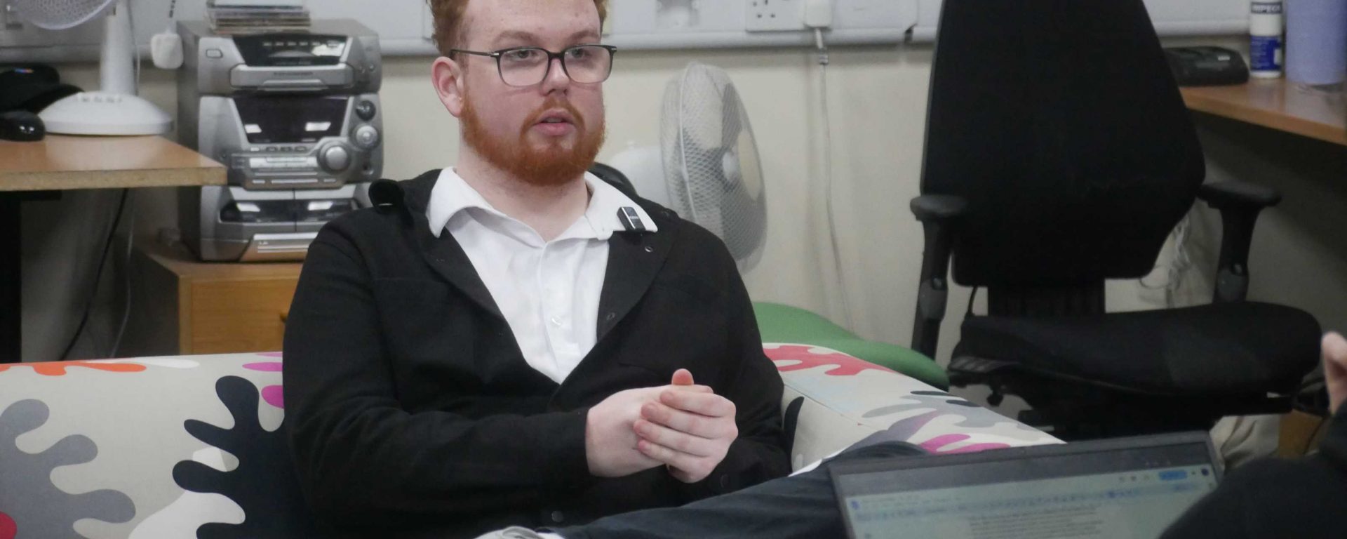 Alex Portman Ross is interviewed by a Gair Rhydd editor.