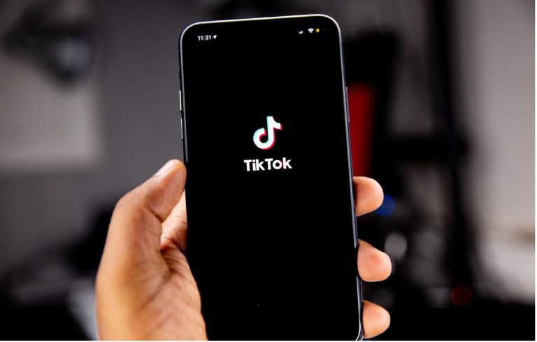Image of phone displaying Tik Tok