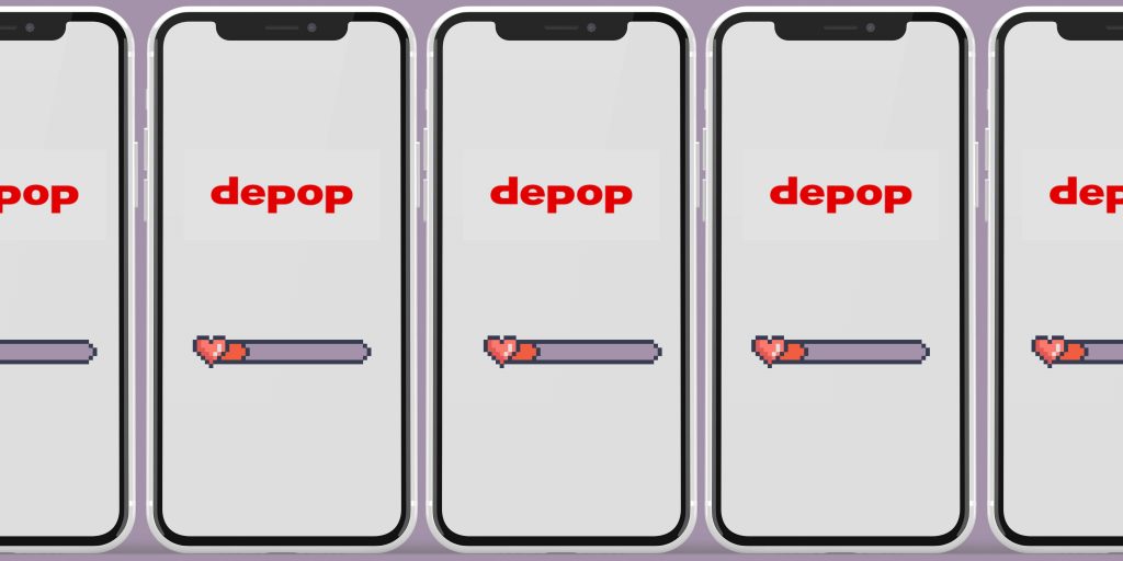 Image of a phone with the second-hand clothing app Depop being deleted.