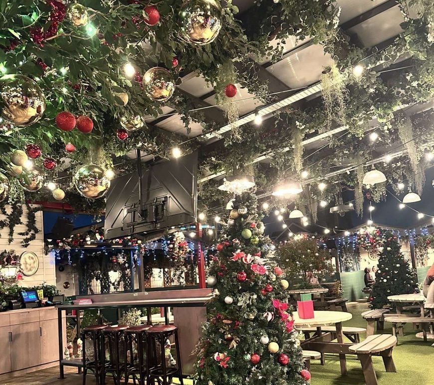 Christmas Tree and Christmas decor at Cardiff Bar