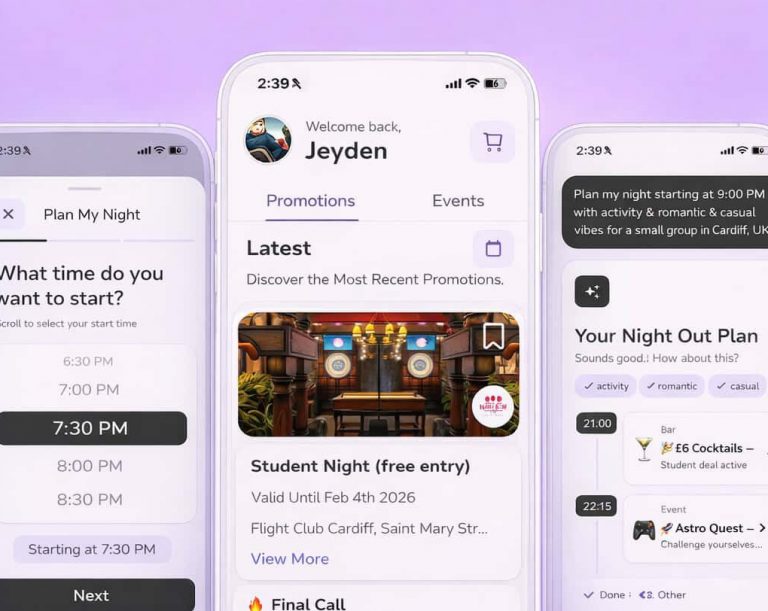 Student app for university students with discounts, recommendations of places and more.